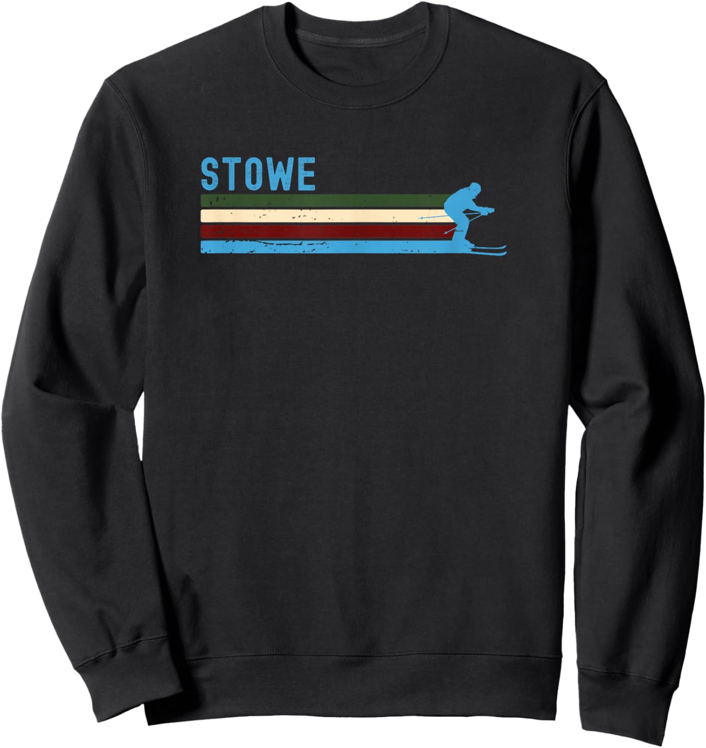 Stowe Vermont Retro Ski Mountain Vacation Sweatshirt - Sweatshirt | Black