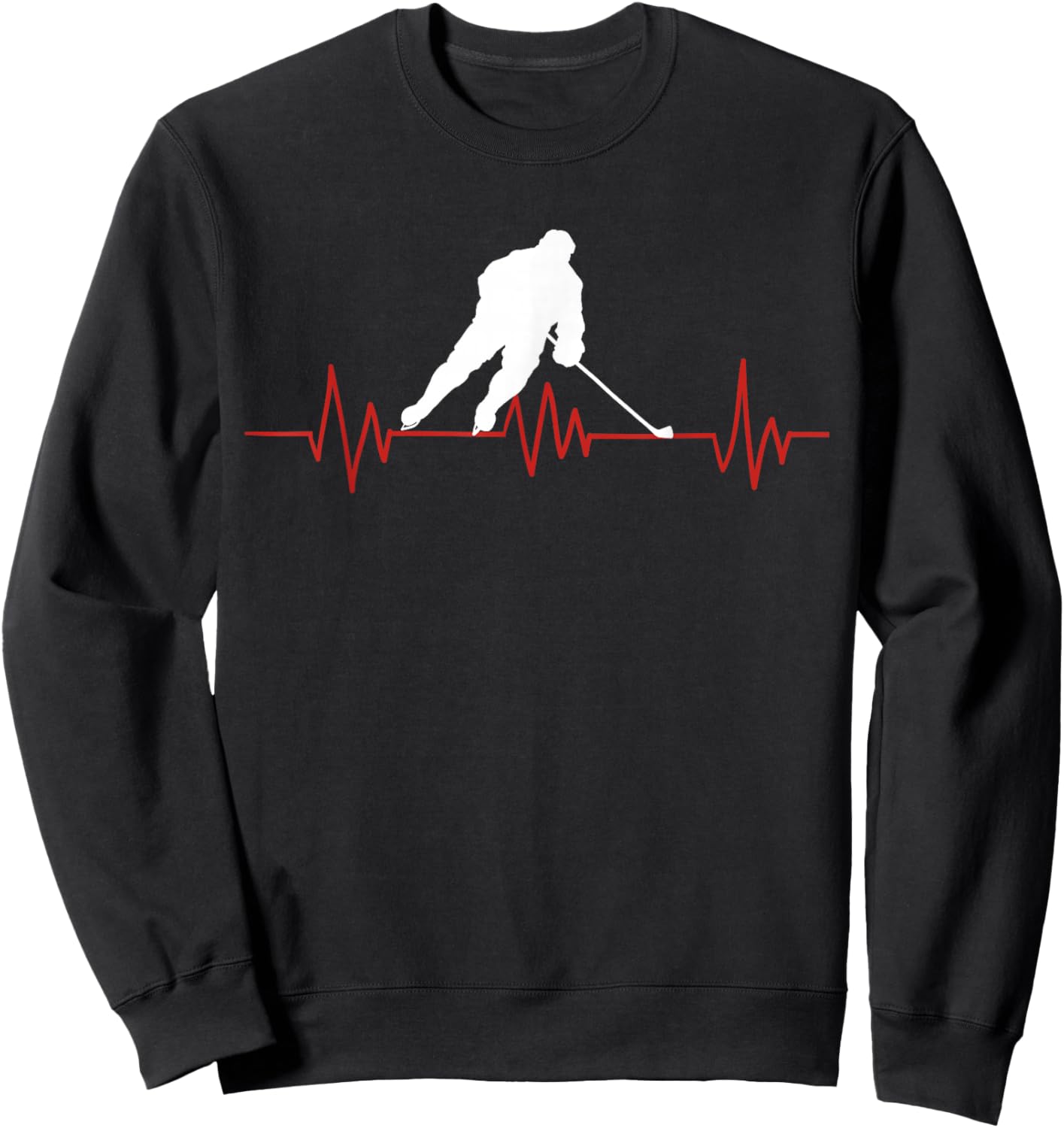 Ice Hoceky EKG Hockey Heartbeat Sweatshirt - Sweatshirt | Black