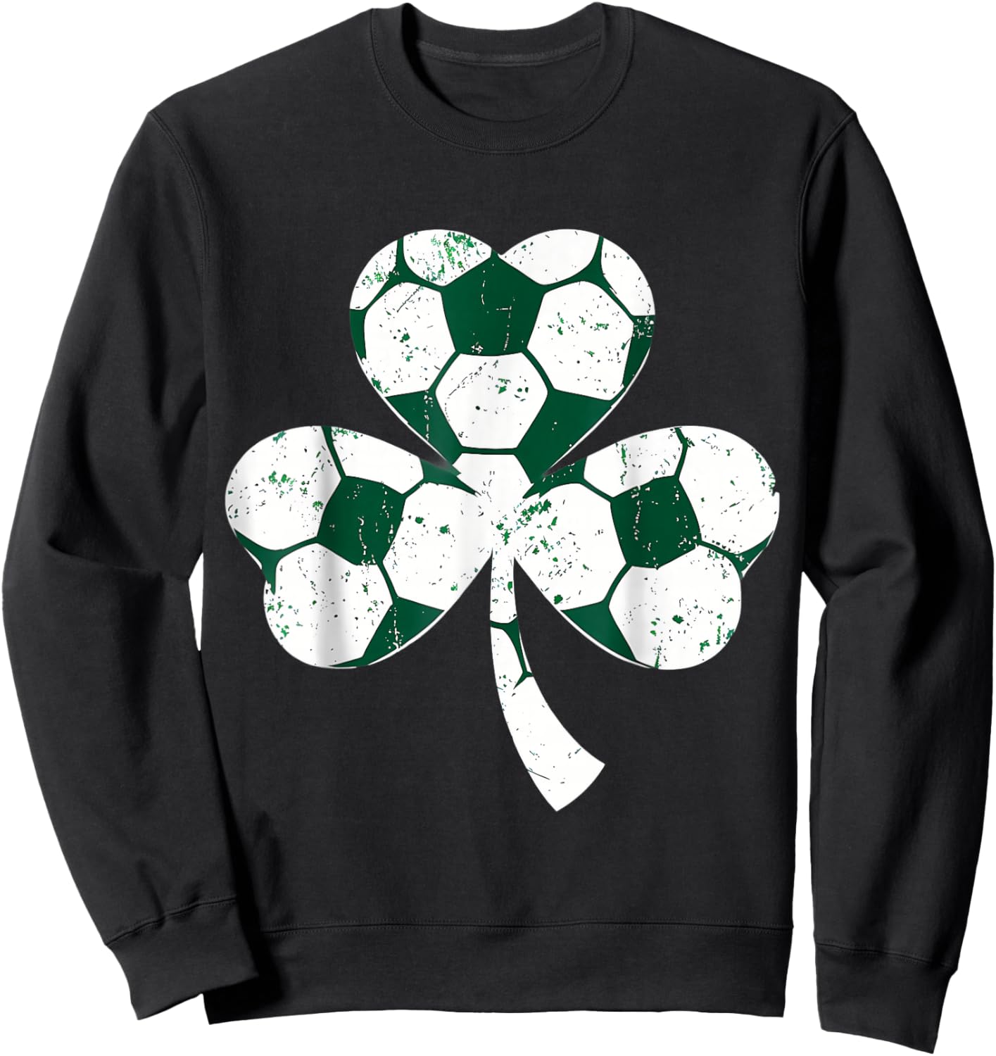 Soccer St Patricks Day Boys Girls Men Women Shamrock Green Sweatshirt - Sweatshirt | Black