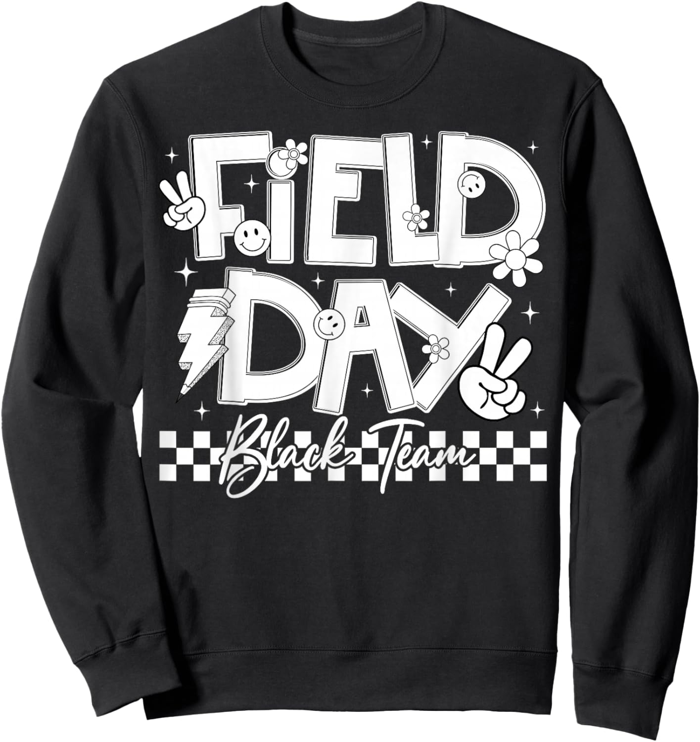 Field Day Black Team Peace Hand Lightning Men Women Kid Sweatshirt - Sweatshirt | Black