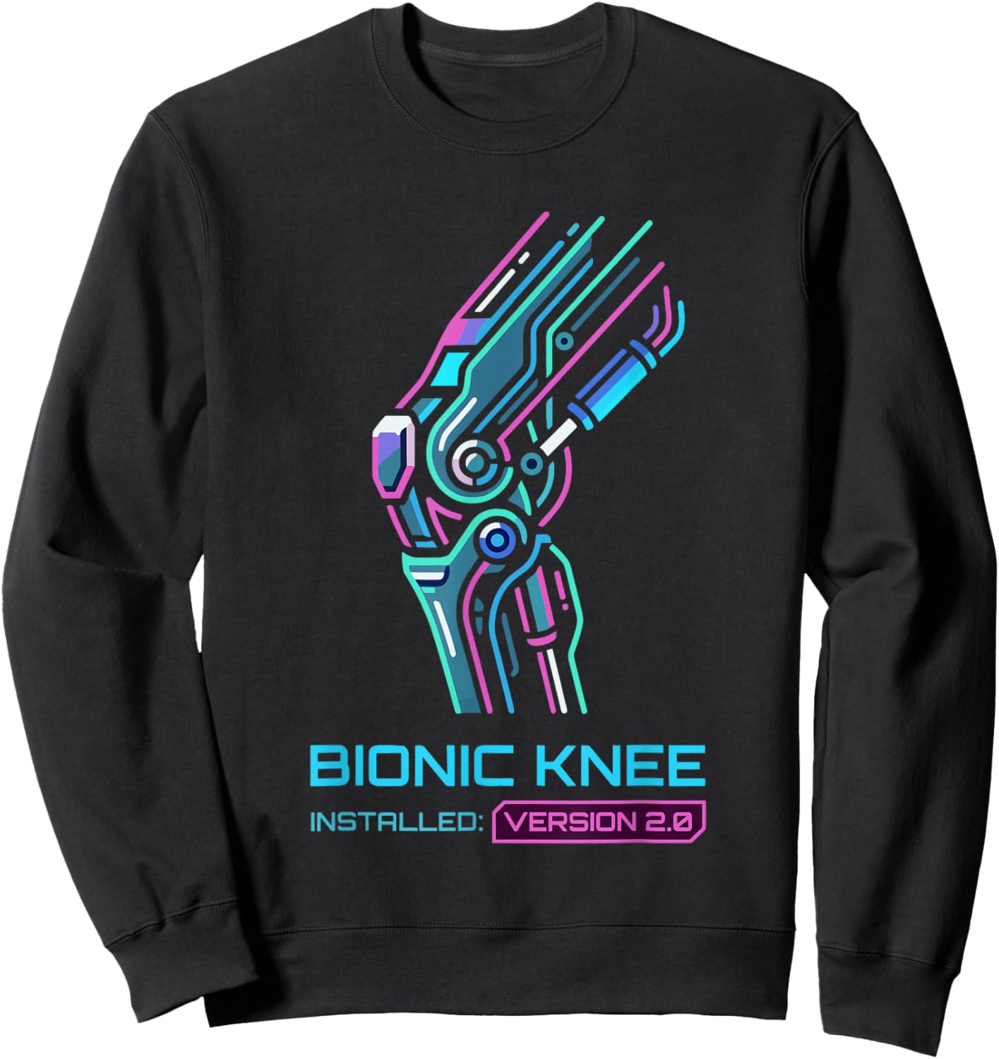 Post Op Knee Surgery Bionic Knee Replacement Recovery Sweatshirt - Sweatshirt | Black