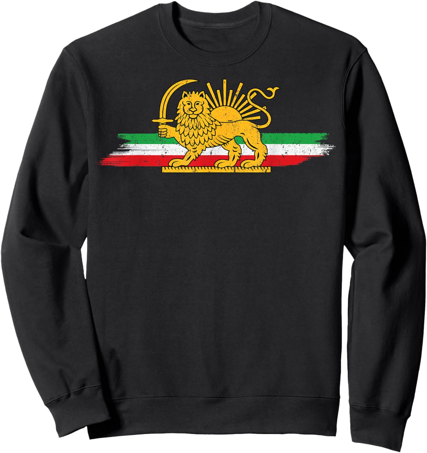 Shir o Khorshid Lion and Sun Iran Flag Persia Men Women Kids Sweatshirt - Sweatshirt | Black