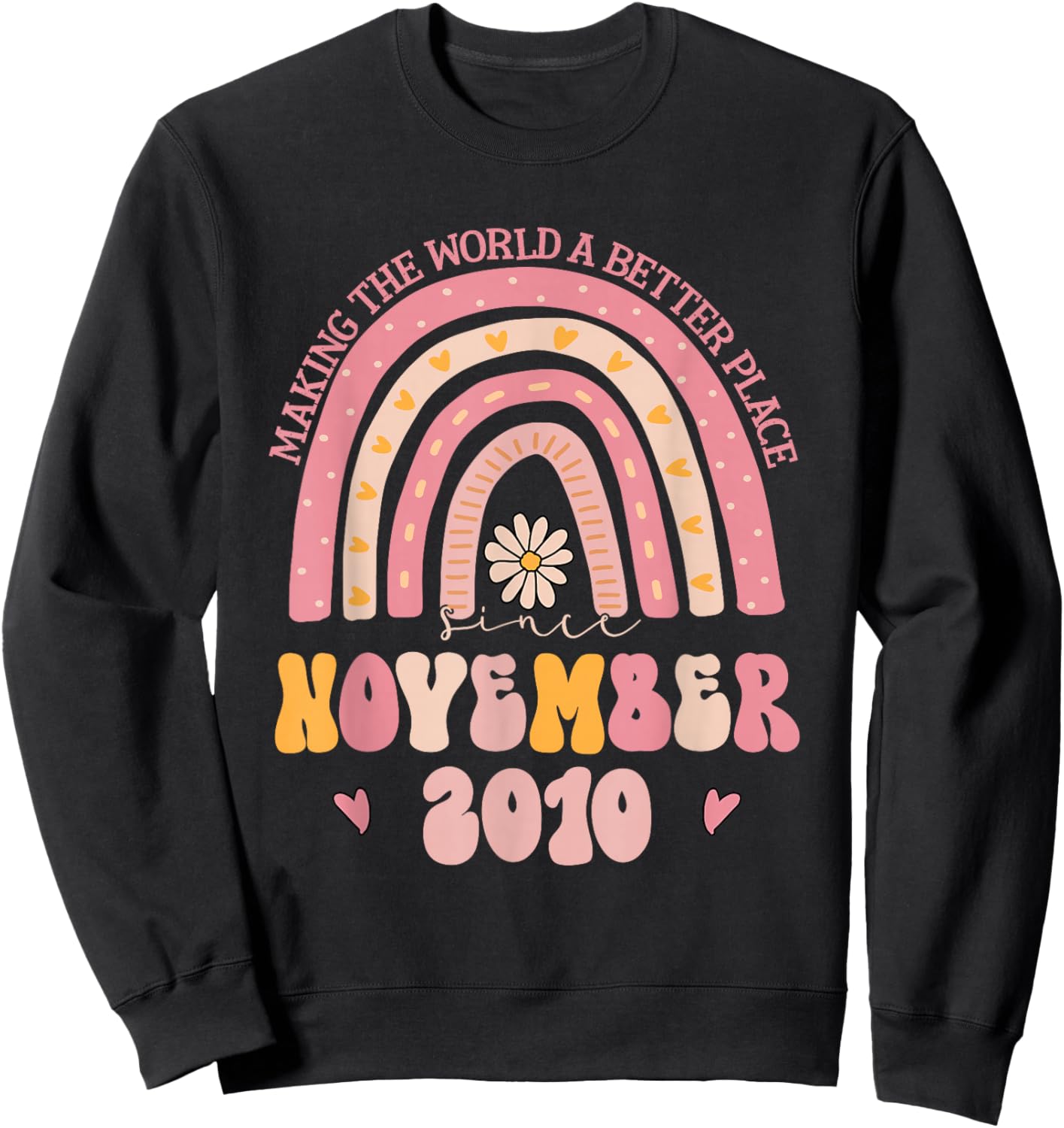 Turning 15 Retro November 2010 15th Birthday Sweatshirt - Sweatshirt | Black
