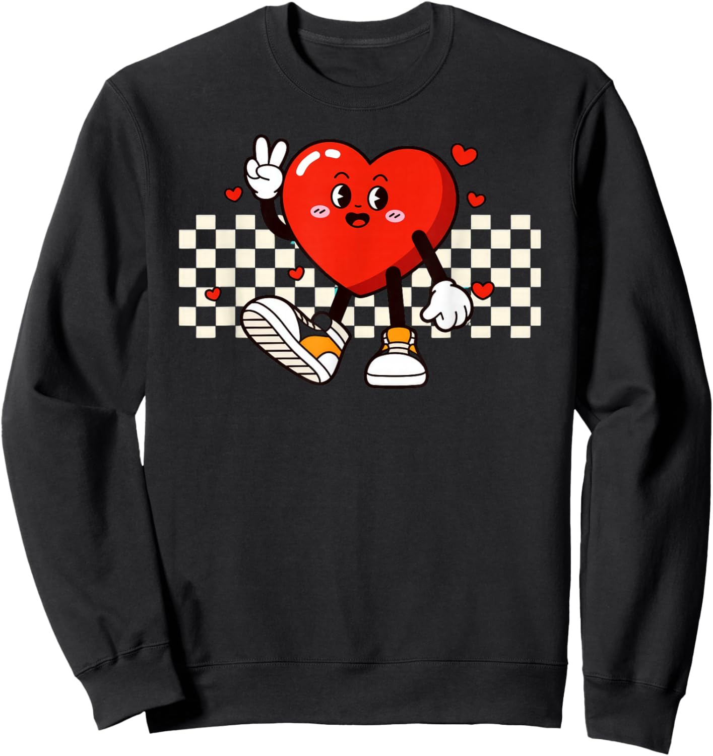 Valentine Heart Peace Hand Sweatshirt - Sweatshirt | Black
