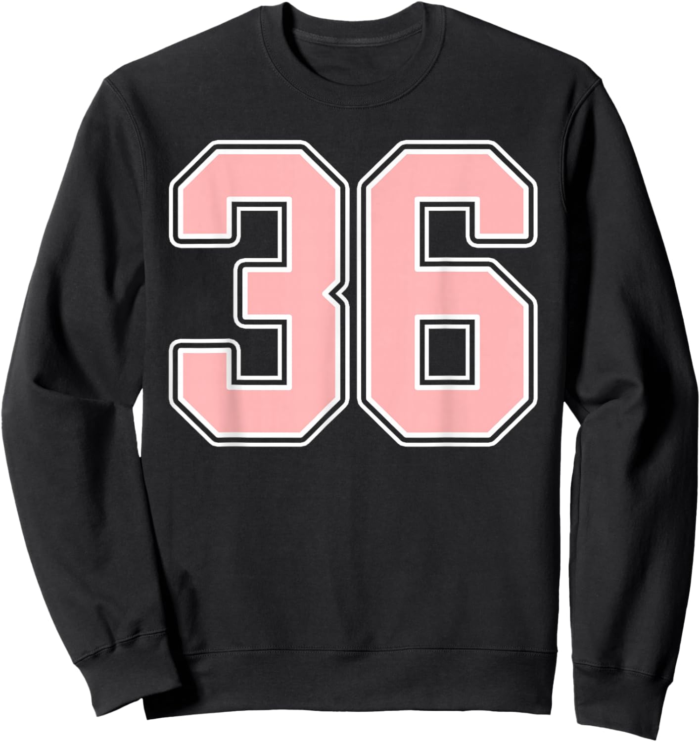 Cute Pink and White Number 36 Jersey Player Uniform #36 Fan Sweatshirt - Sweatshirt | Black