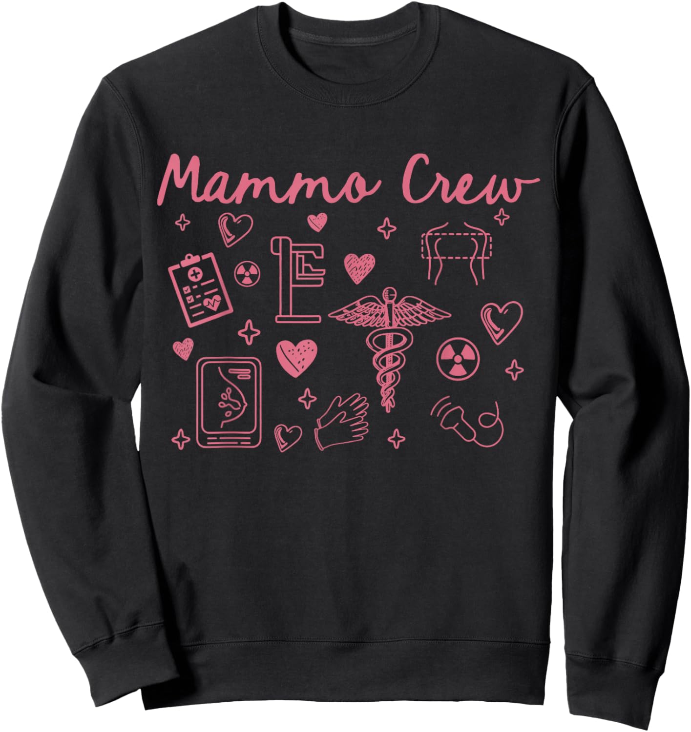 Retro Mammo Crew Radiology Valentines Mammo Technologist Sweatshirt - Sweatshirt | Black