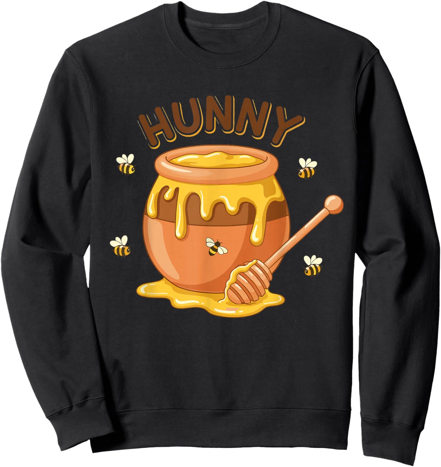 Jar of Honey Pot with Honey Bees Sweet Gift Costume Sweatshirt - Sweatshirt | Black
