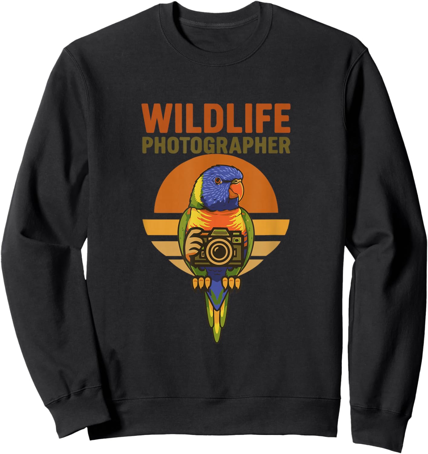 Wildlife Photographer Lorikeet Bird Camera Photography Sweatshirt - Sweatshirt | Black