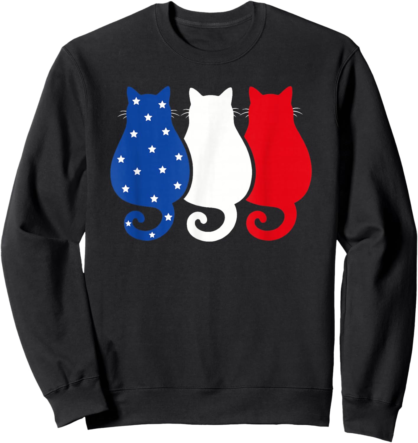 USA Flag Cats 4th of July Men Women Kids Funny Patriotic Sweatshirt - Sweatshirt | Black