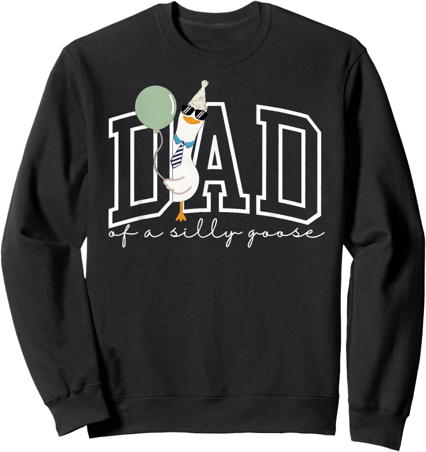One Silly Goose Dad Papa 1st First Birthday Family Matching Sweatshirt - Sweatshirt | Black