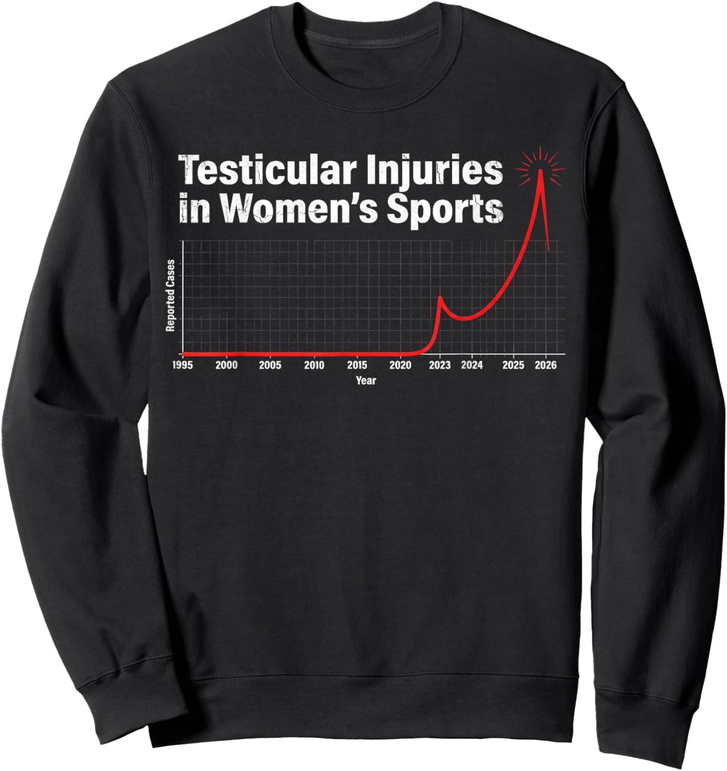 Testicular Injuries in Sports Funny Graph Sweatshirt - Sweatshirt | Black