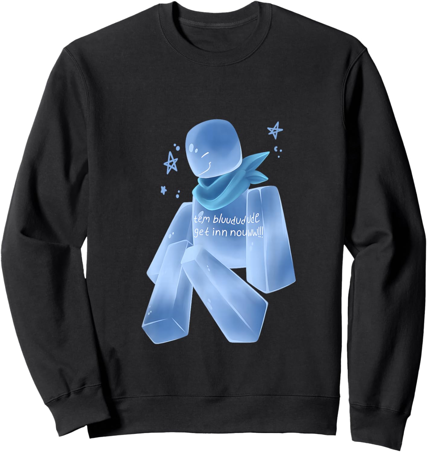 Bluudud Bluudude Blue Dude Character Team Lox Video Game Sweatshirt - Sweatshirt | Black