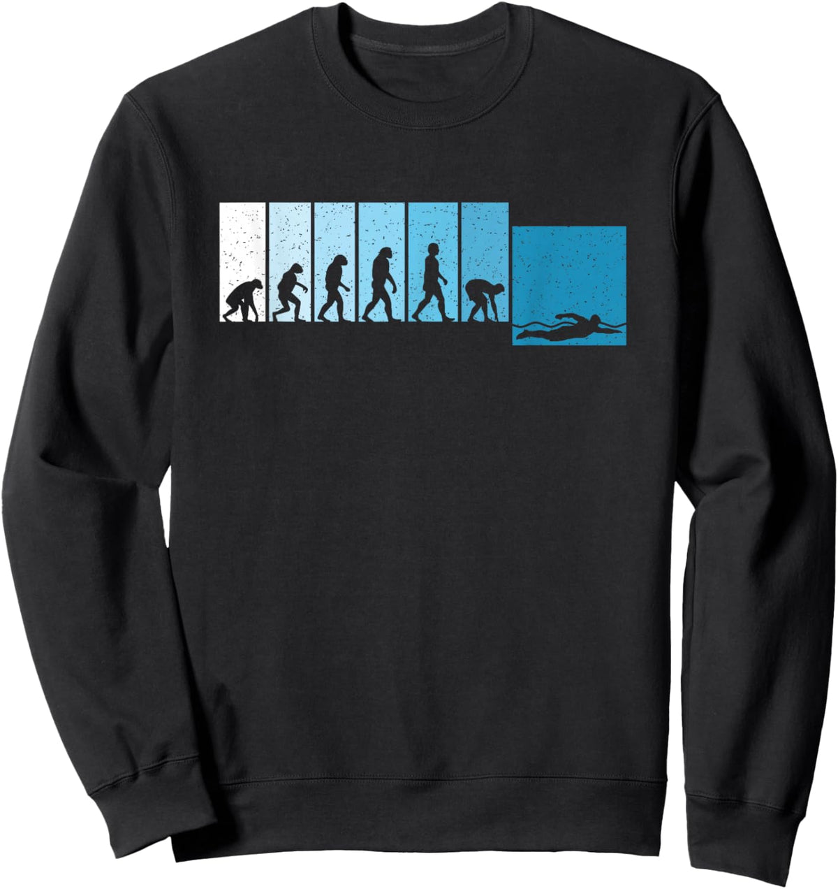 Swimming Evolution Swim Funny Swimmer Men Boys Kids Sweatshirt - Sweatshirt | Black