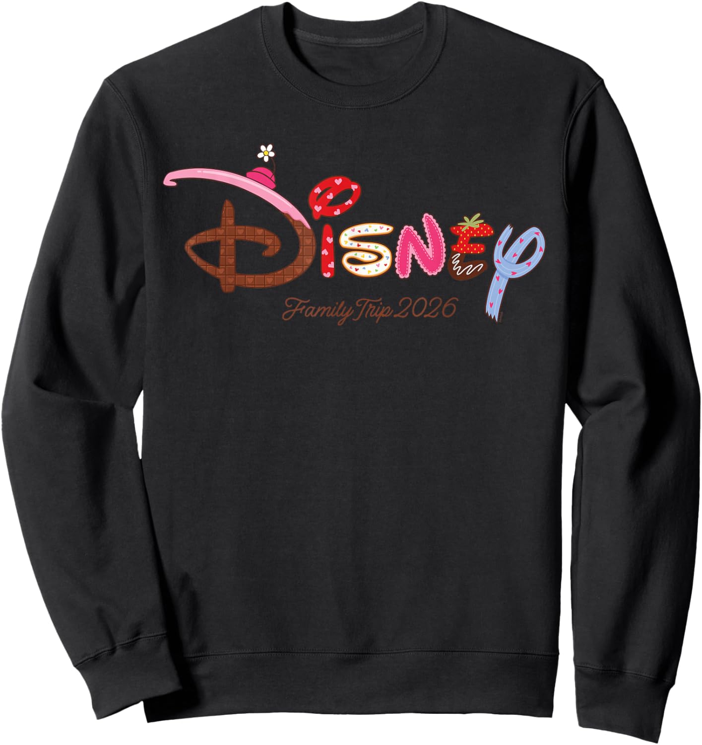 Disney Sweet Treat Hearts Family Trip Vacation Matching 2026 Sweatshirt - Sweatshirt | Black