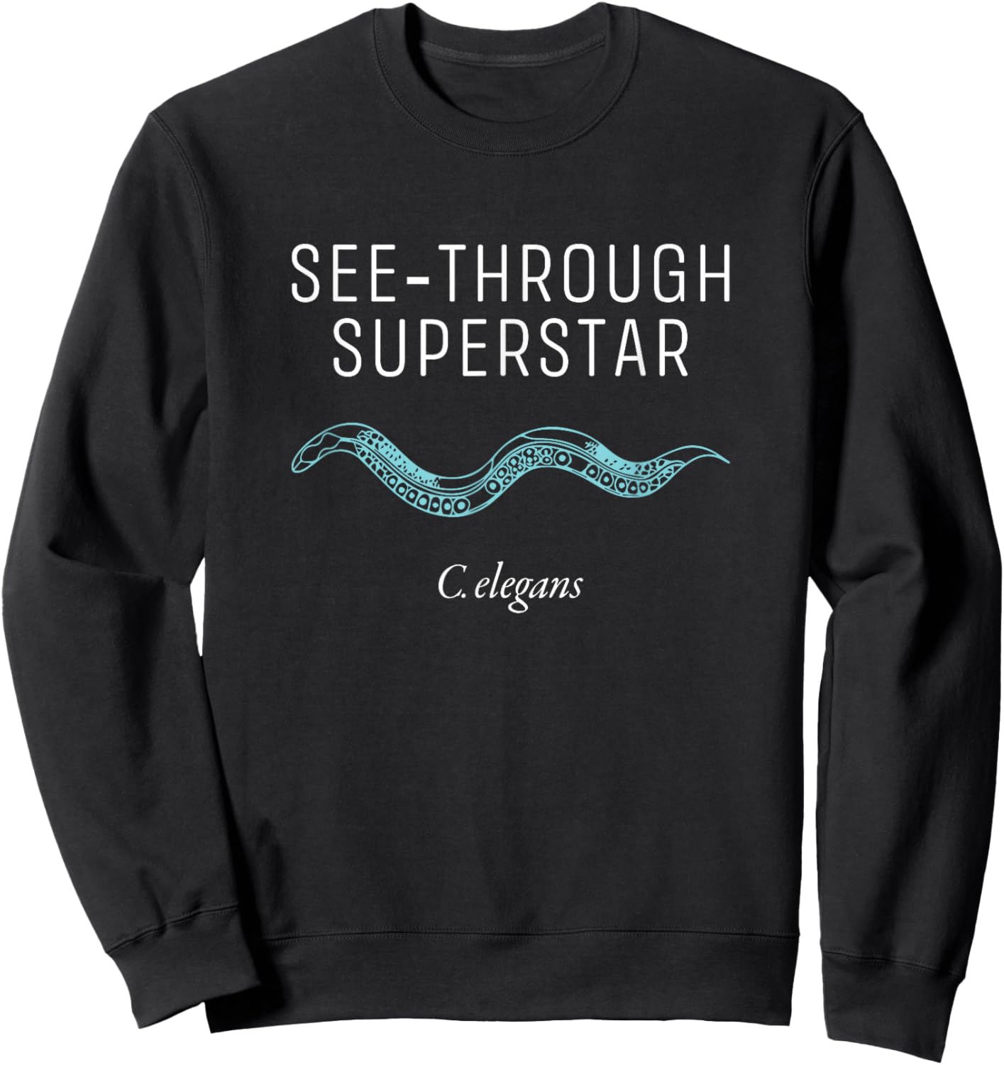 See Through Superstar Biology Bacteria C Elegans Sweatshirt - Sweatshirt | Black