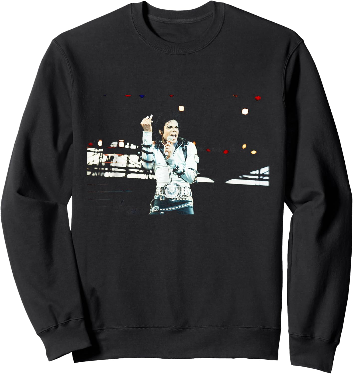 Michael Jackson Singing Live in Cardiff Bad Tour Sweatshirt - Sweatshirt | Black