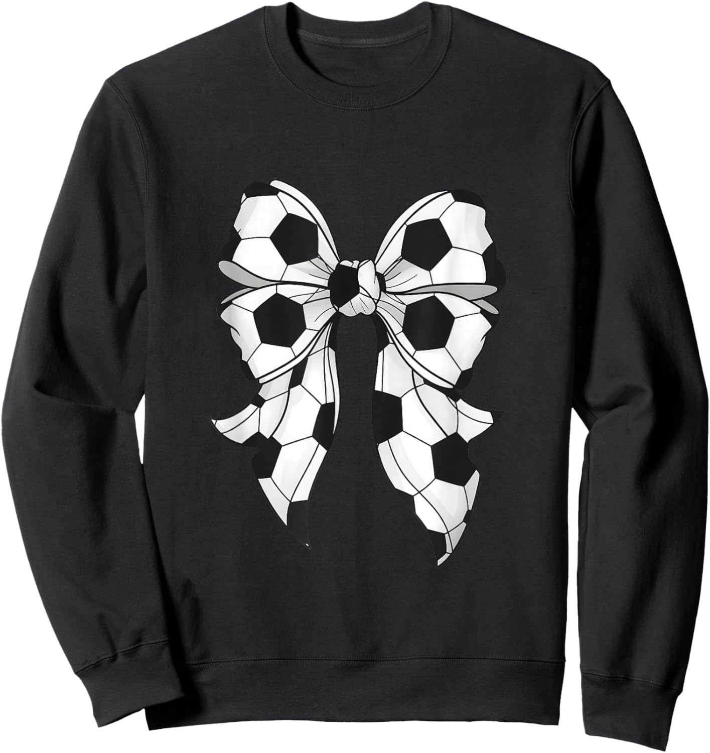 Cute Soccer Coquette Bow Girls Soccer Mama Mom Sweatshirt - Sweatshirt | Black