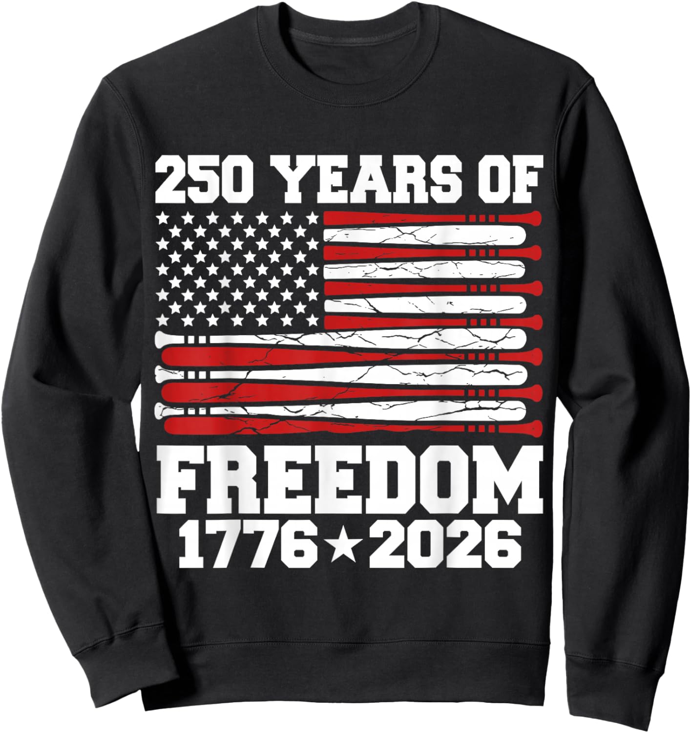 250 Years American 1776 2026 250th 4th July Baseball Kid Men Sweatshirt - Sweatshirt | Black