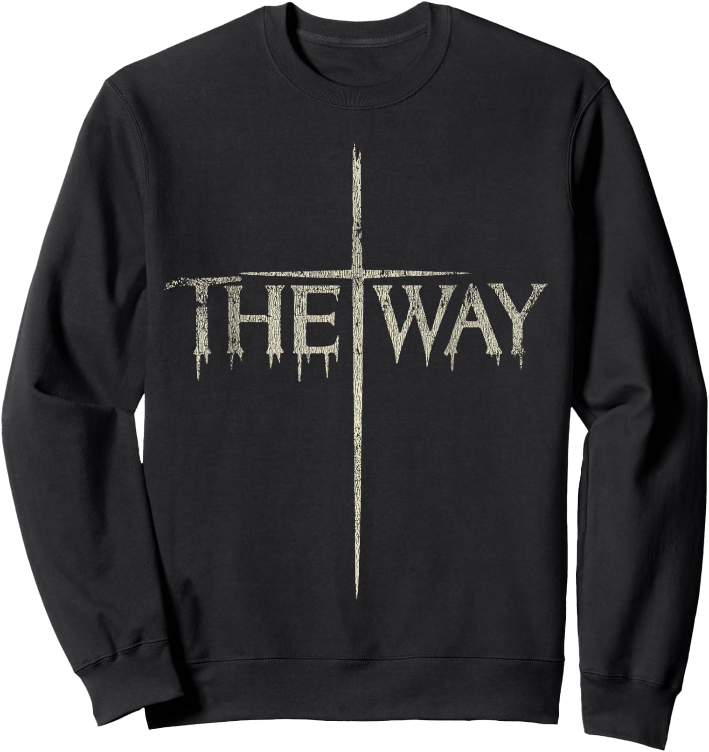 Vintage Retro Style The Way Cross - Christian Religious Sweatshirt - Sweatshirt | Black