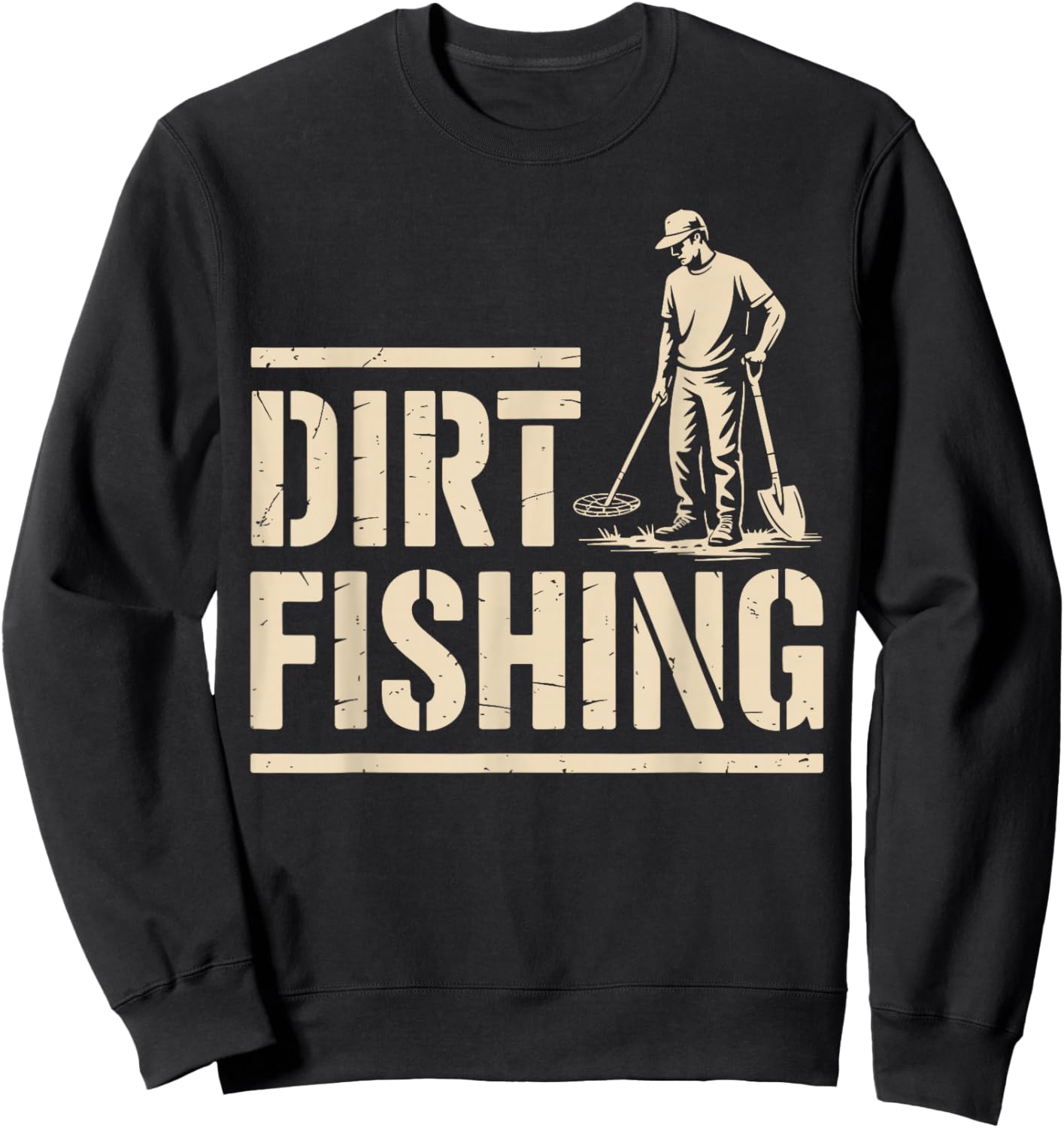 Cool Metal Detecting Art Women Adult Metal Detector Sweatshirt - Sweatshirt | Black
