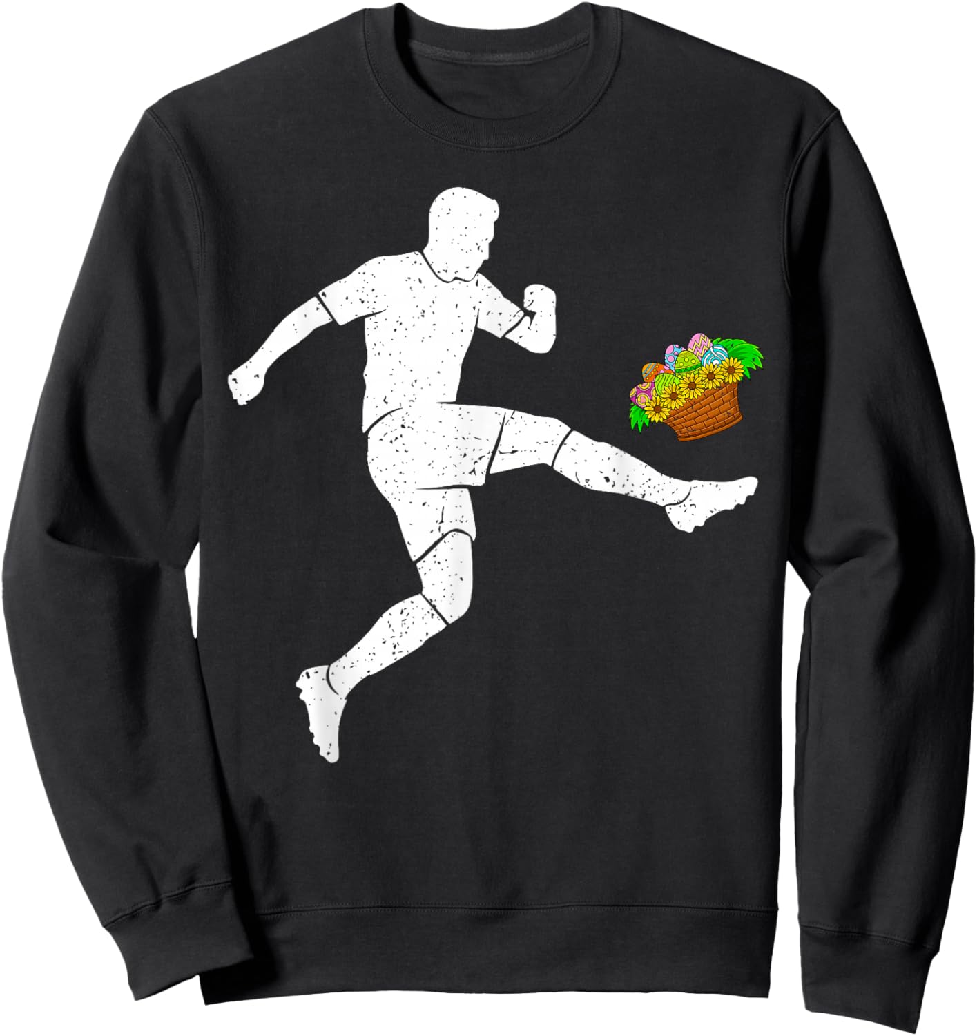 Easter Soccer Basket Eggs Sports Boys Girls Kids Youth Sweatshirt - Sweatshirt | Black