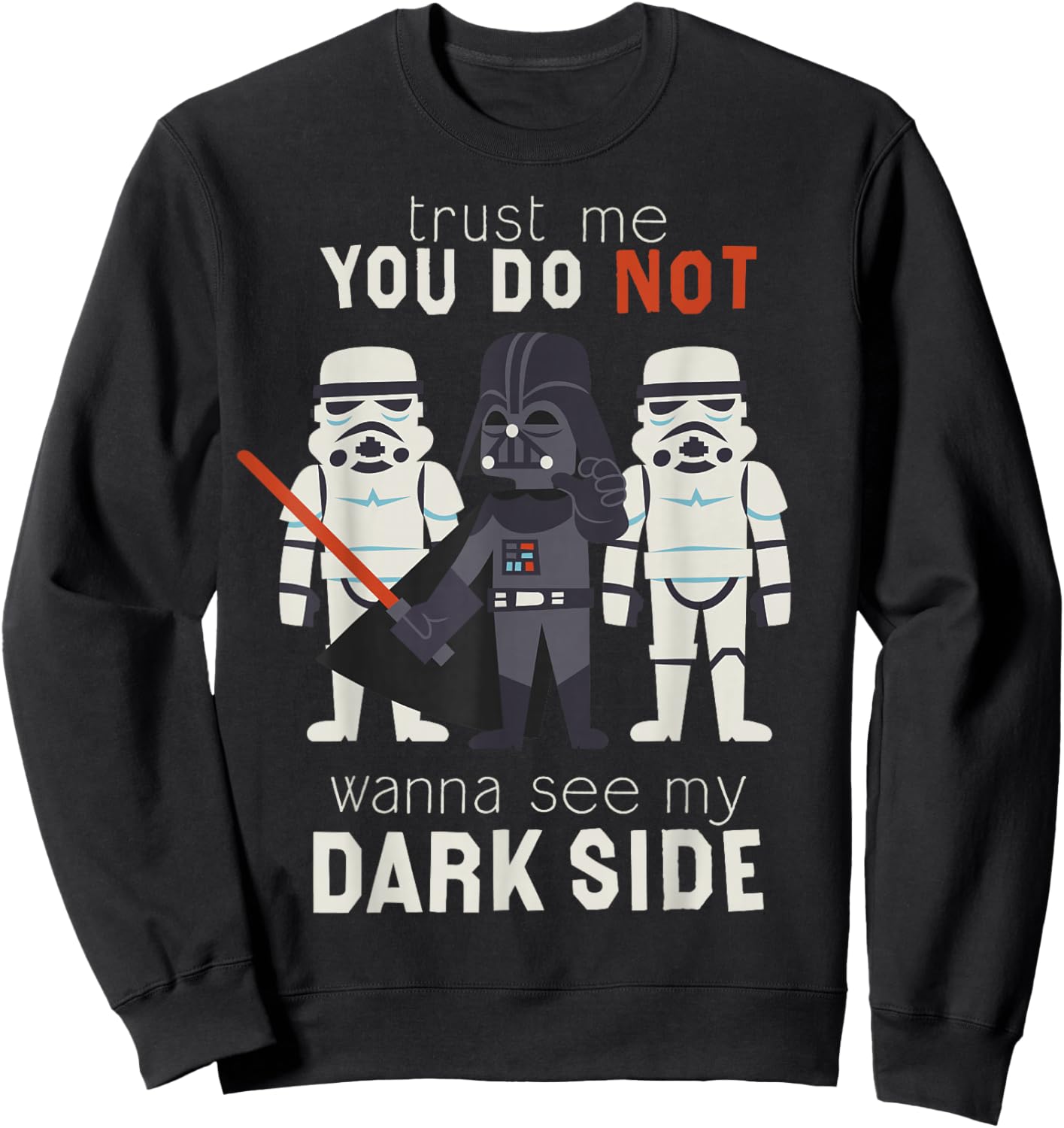 Star Wars A New Hope Darth Vader Dark Side Cartoon Sweatshirt - Sweatshirt | Black
