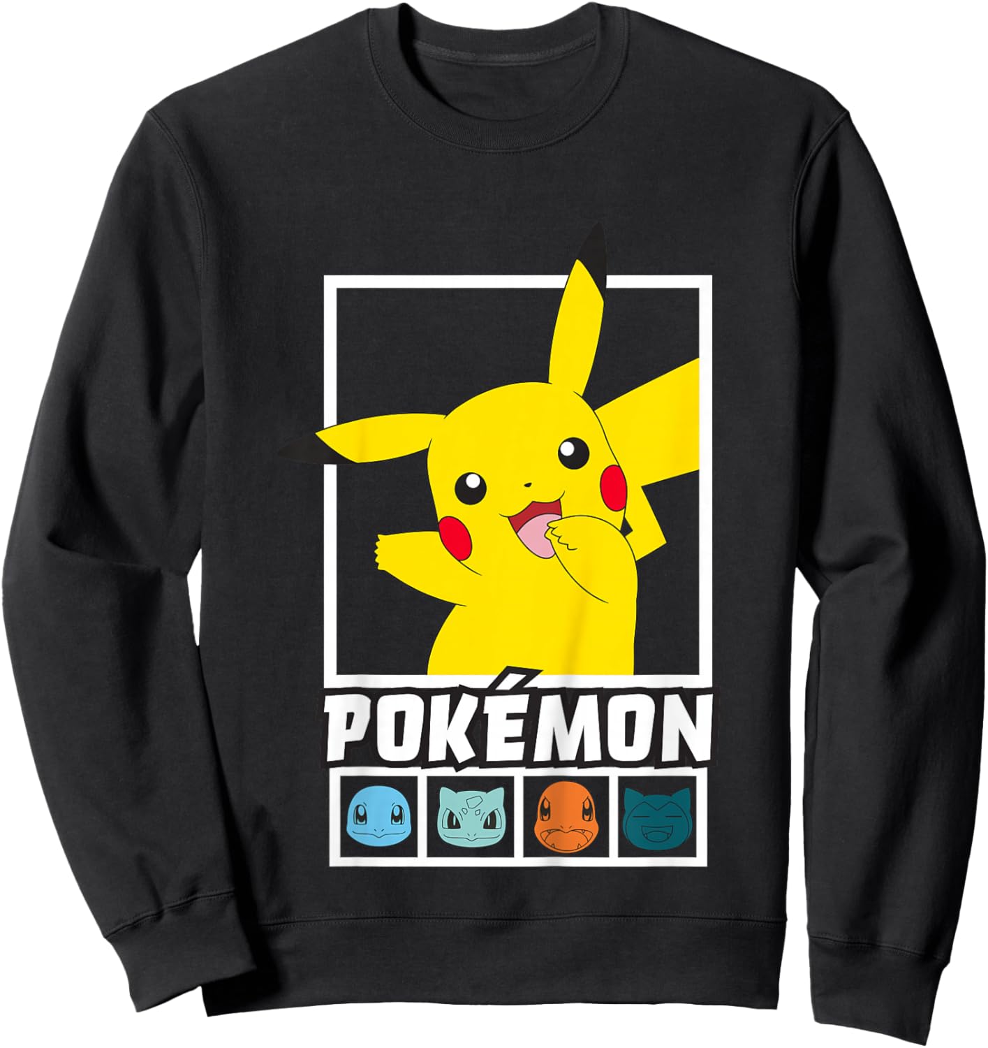Pokémon Pikachu Group Box Up Team Squares Sweatshirt - Sweatshirt | Black