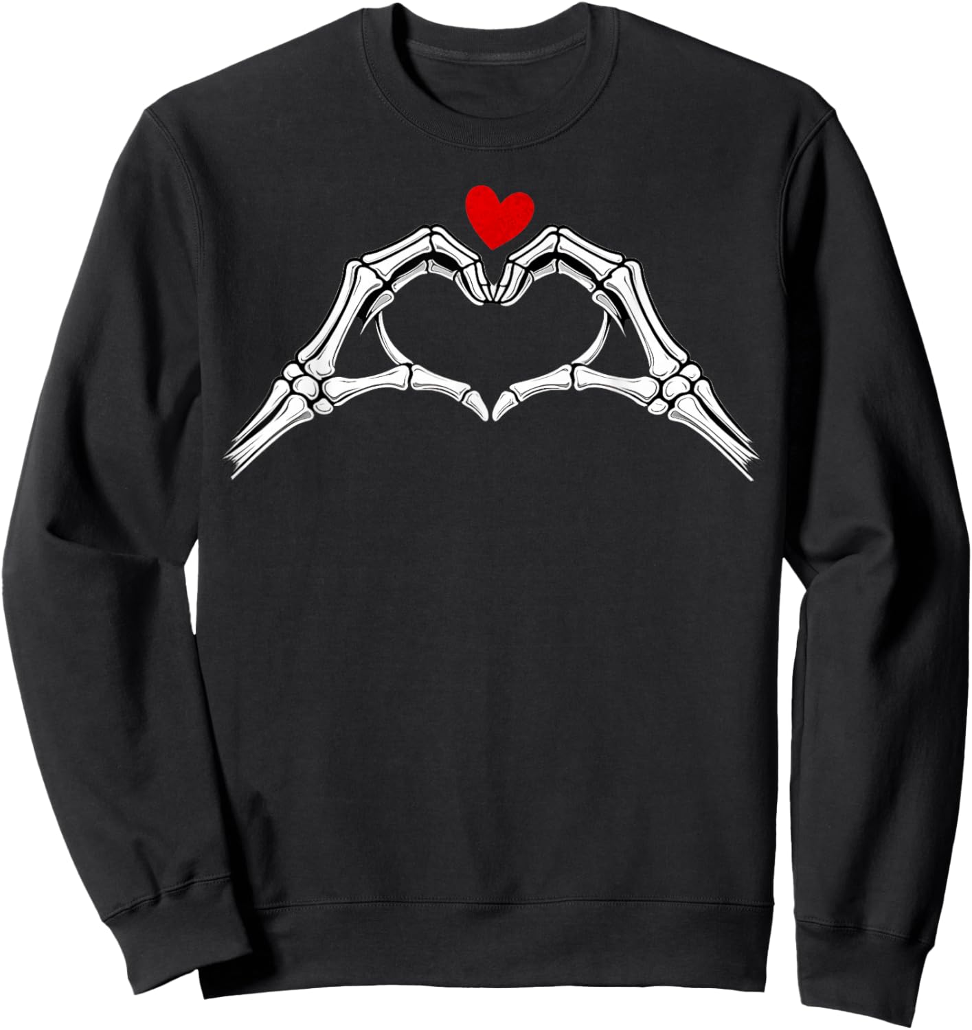 Valentine Skeleton Hand Heart Men Custume Funny Valentine's Sweatshirt - Sweatshirt | Black