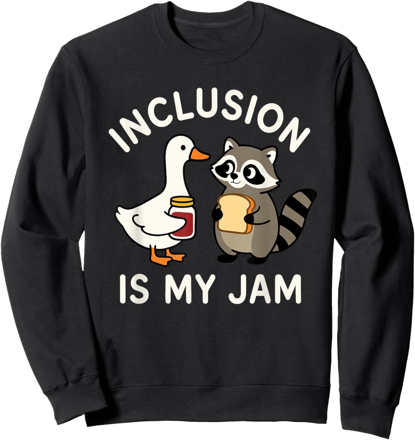 Inclusion is My Jam Goose & Raccoon AAC Neurodiversity SPED Sweatshirt - Sweatshirt | Black