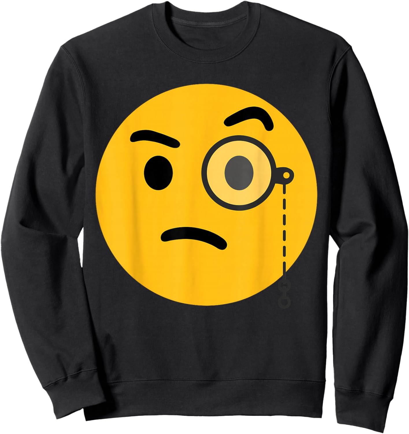 Funny Emoticon Face with Monocle Sweatshirt - Sweatshirt | Black