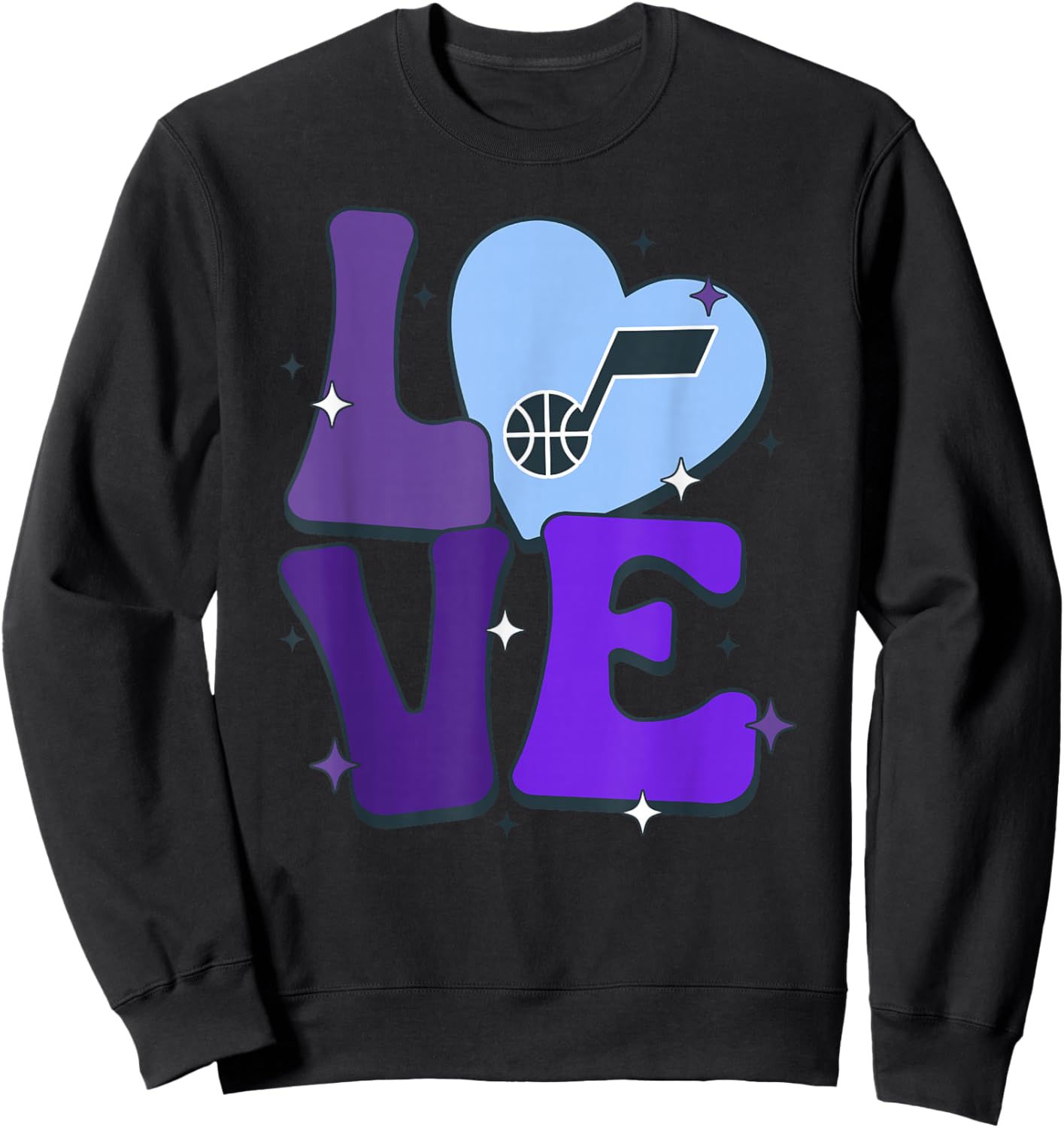 NBA Utah Jazz Valentine's Day Love Sweatshirt - Sweatshirt | Black