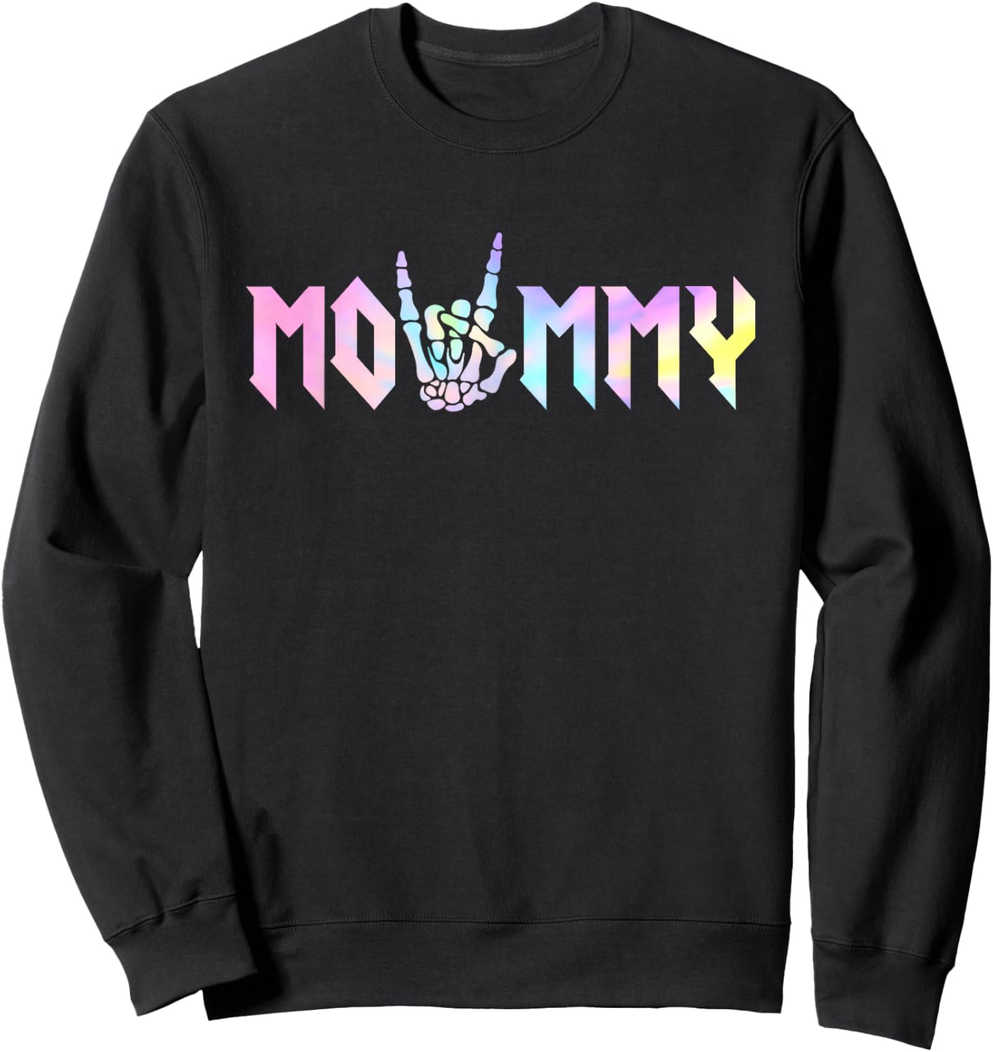 Mommy of The Bad Two The Bone Birthday Matching Tie Dye Sweatshirt - Sweatshirt | Black