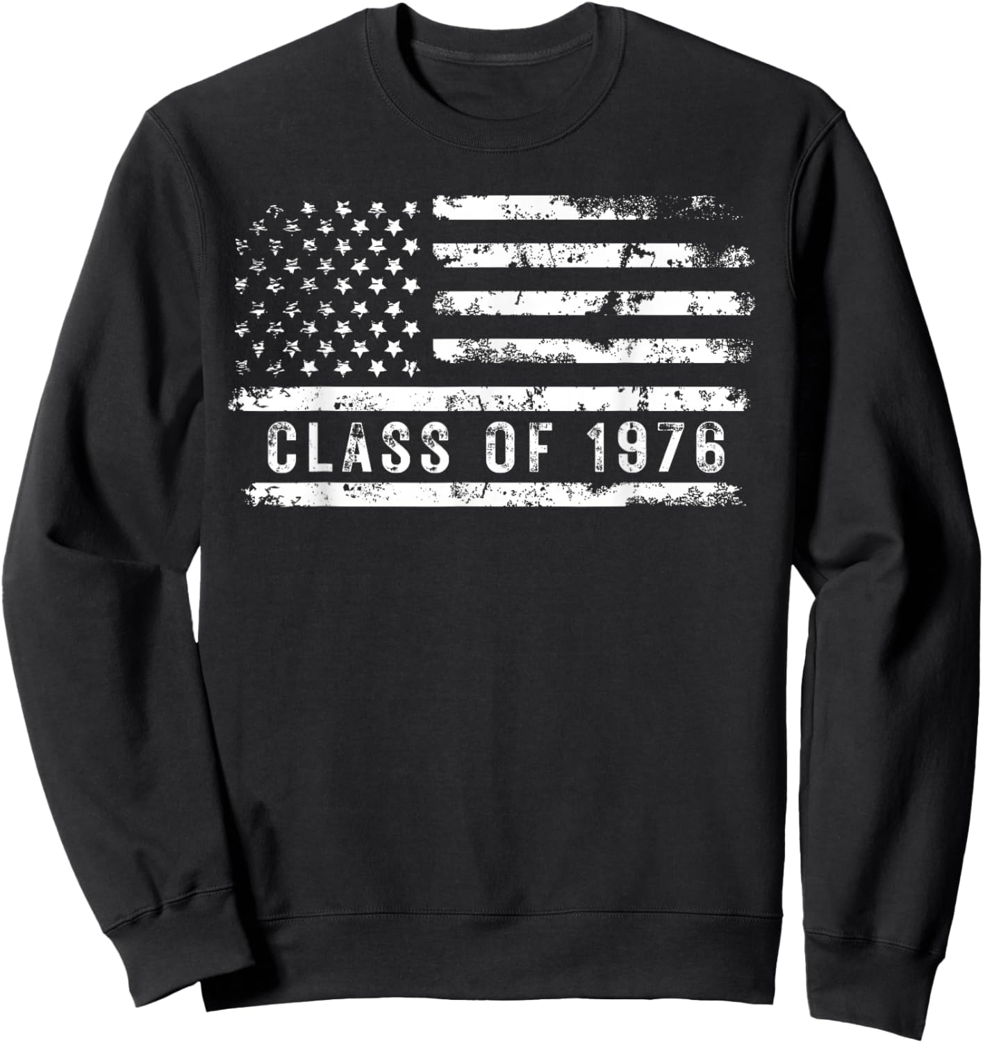 Vintage USA American Flag Class of 1976 76 Classmate Alumni Sweatshirt - Sweatshirt | Black