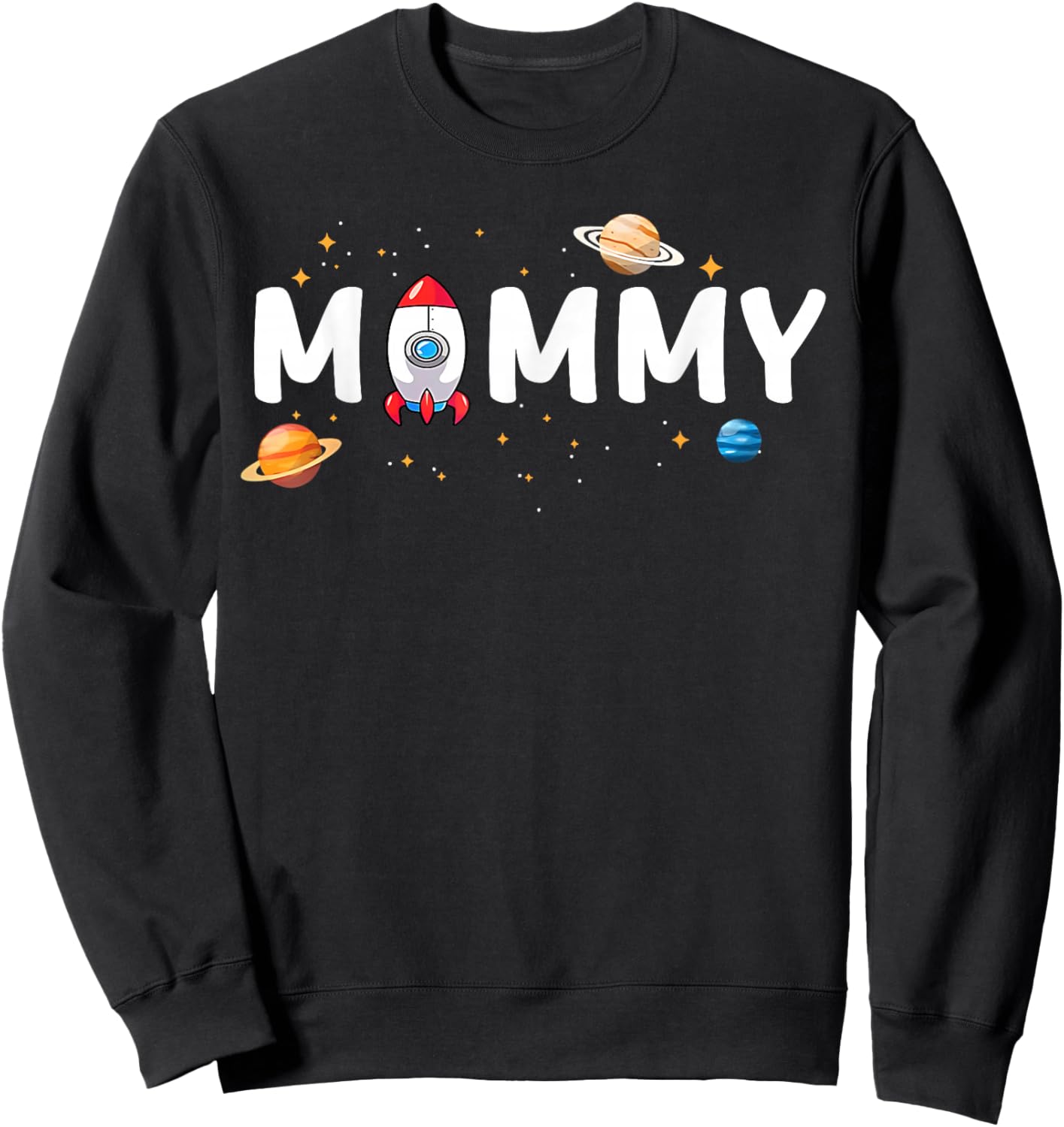 Mommy of The Birthday Boy Astronaut 1st Birthday Family Sweatshirt - Sweatshirt | Black
