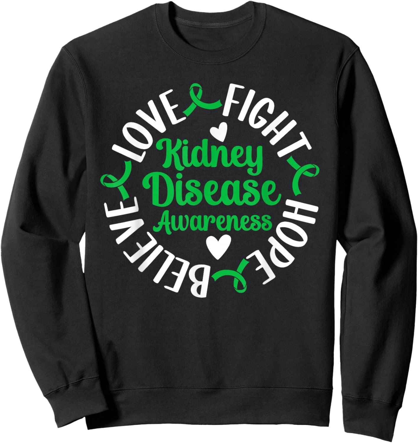 Fight Hope Kidney Disease Awareness Kidney Disease Survivor Sweatshirt - Sweatshirt | Black