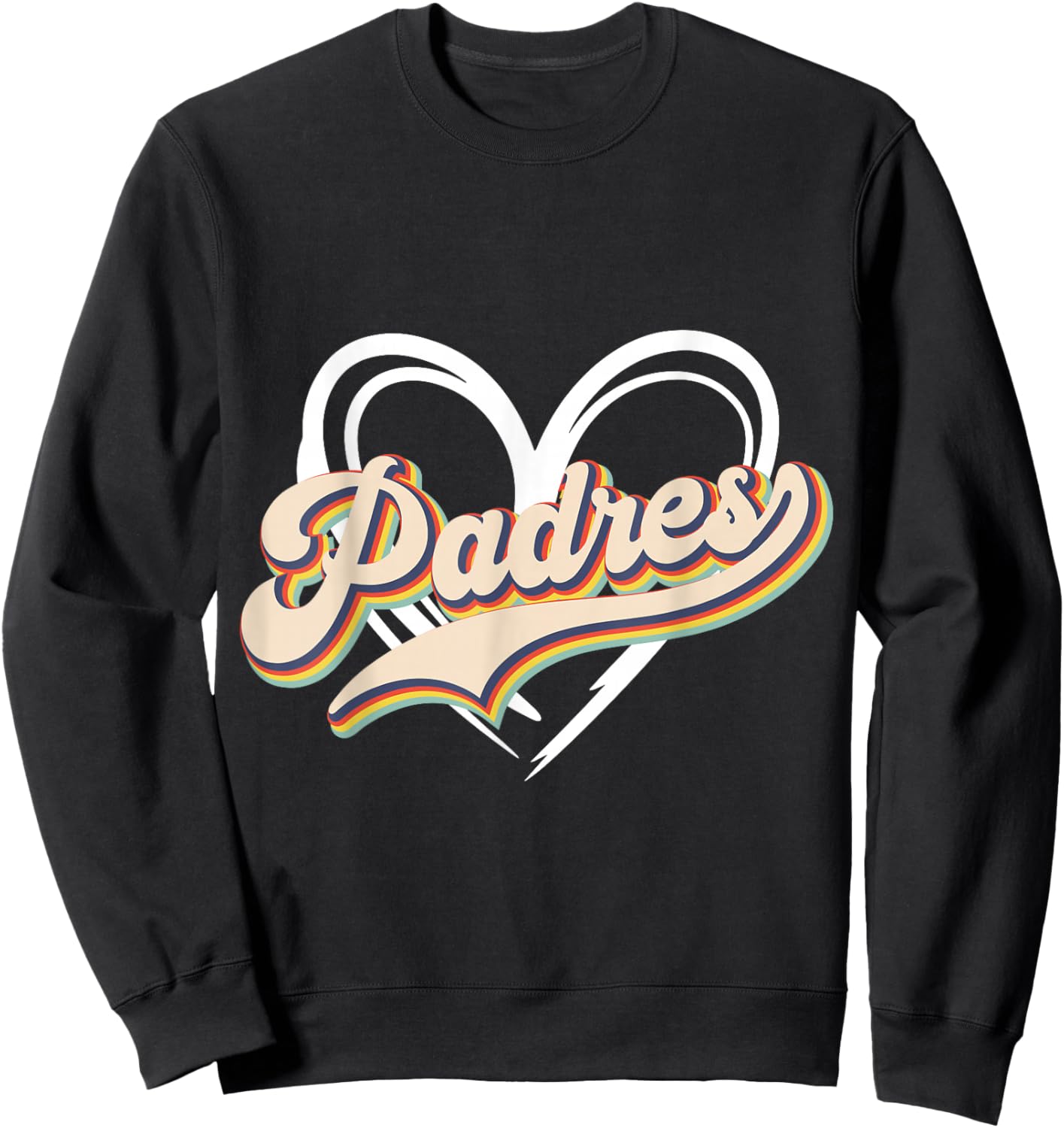 Vintage Padres First Name Padres Personalized Name Groovy Sweatshirt - Sweatshirt | Black