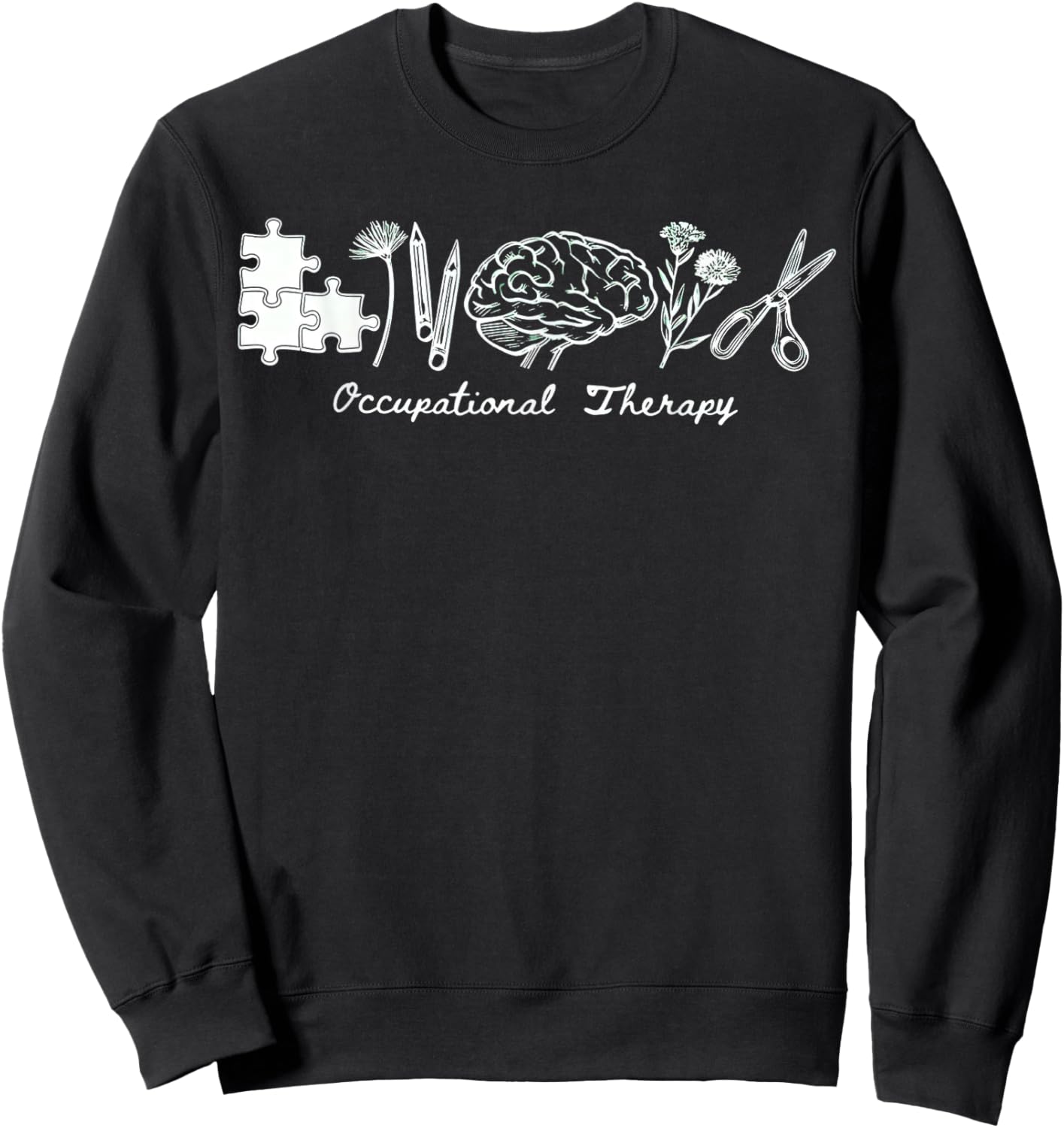 Occupational Therapy Shirt, Brain Puzzle OT , Pediatric T Sweatshirt - Sweatshirt | Black