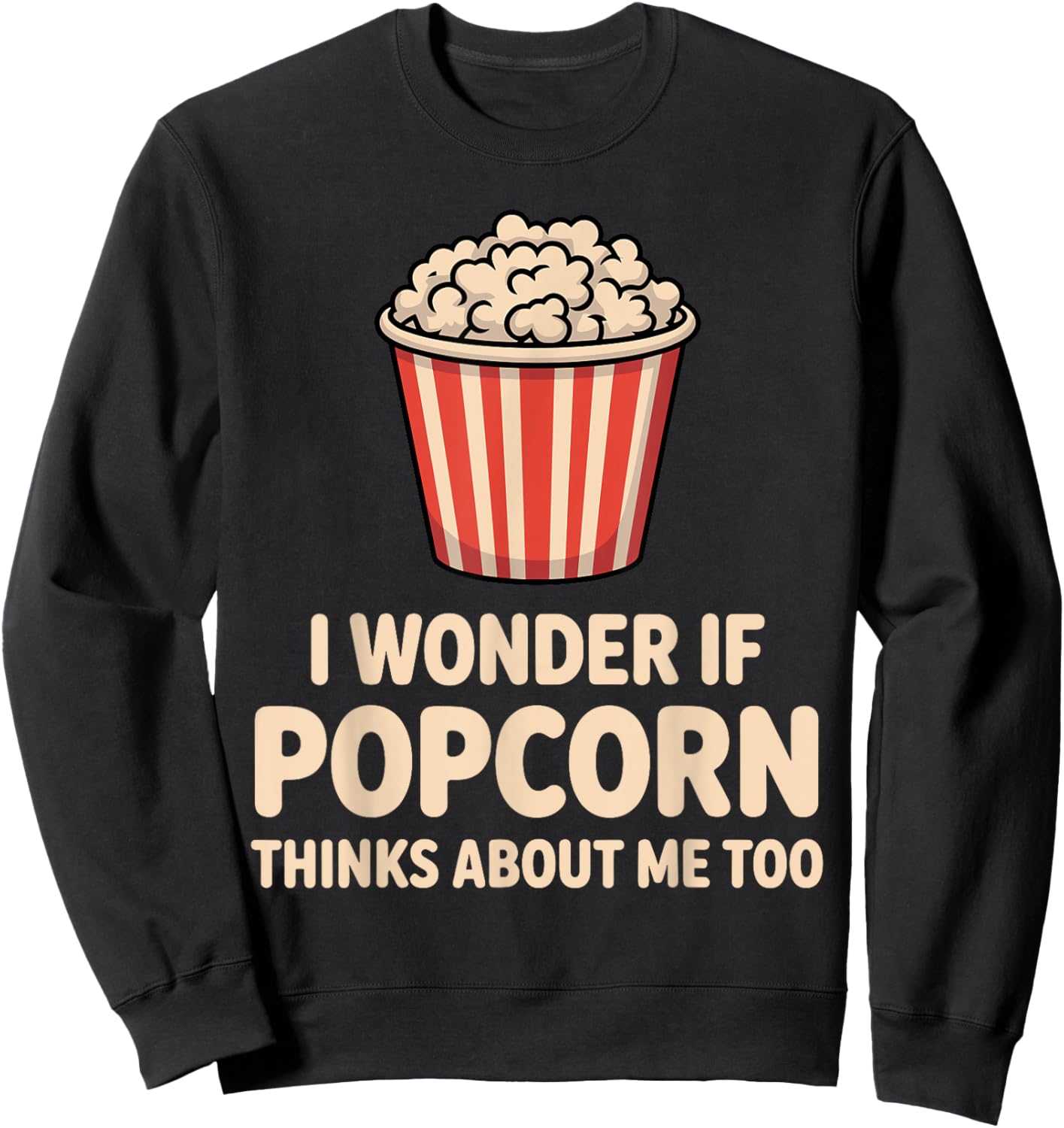 Funny Popcorn Themed Women Adults Kids Popcorn Lover Sweatshirt - Sweatshirt | Black