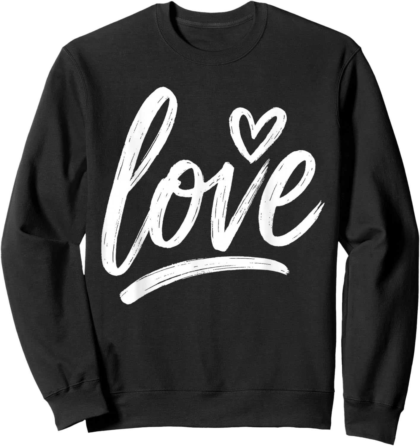 Love Heart Funny Valentines Day Men Women Teen Girl Boy Kids Sweatshirt - Sweatshirt | Black