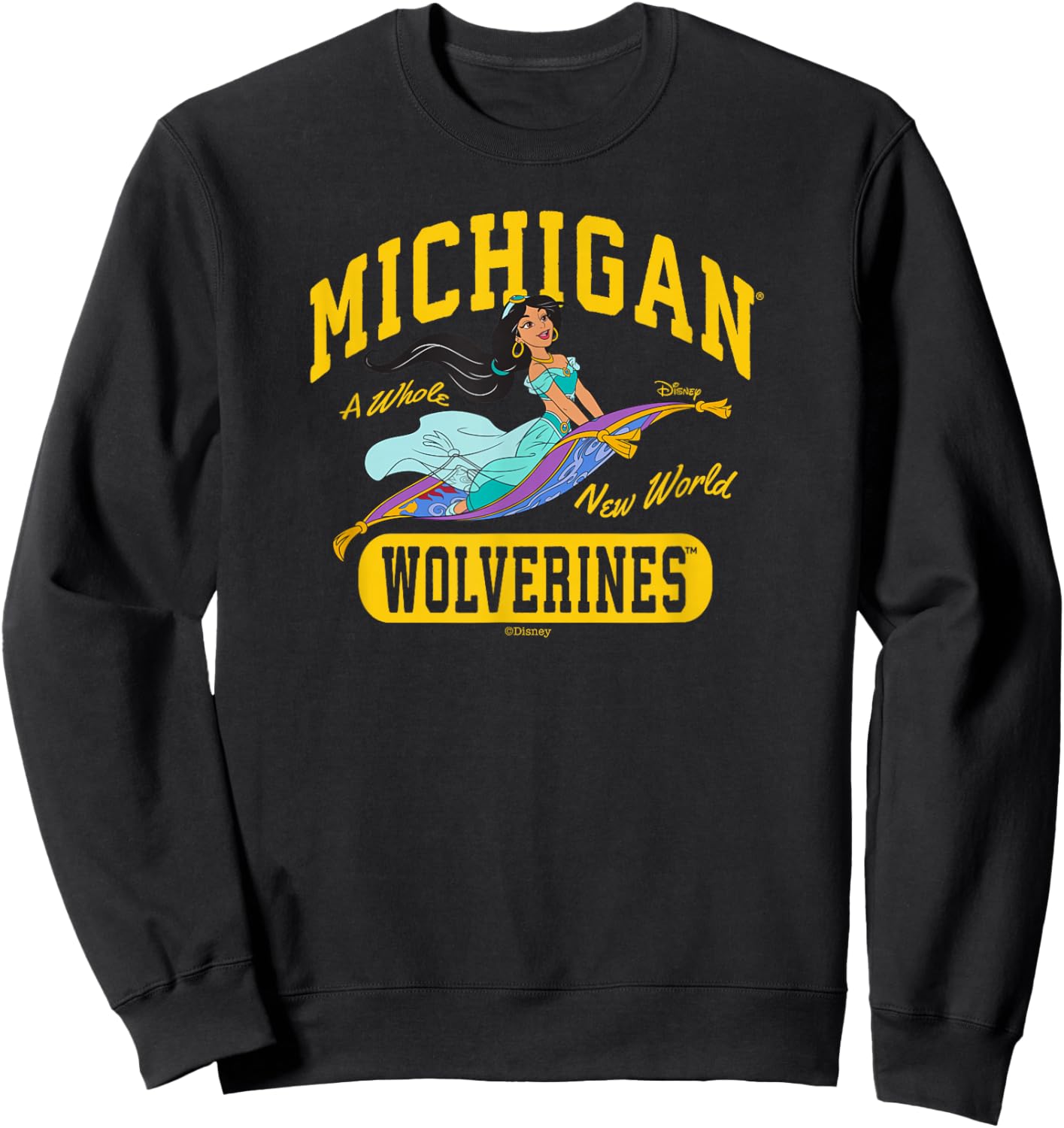 Michigan Wolverines Princess Jasmine Dark Gray Sweatshirt - Sweatshirt | Black