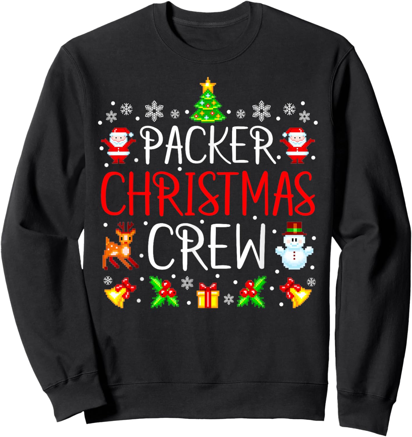 Packer Christmas Crew Matching Xmas Packager Sweatshirt - Sweatshirt | Black