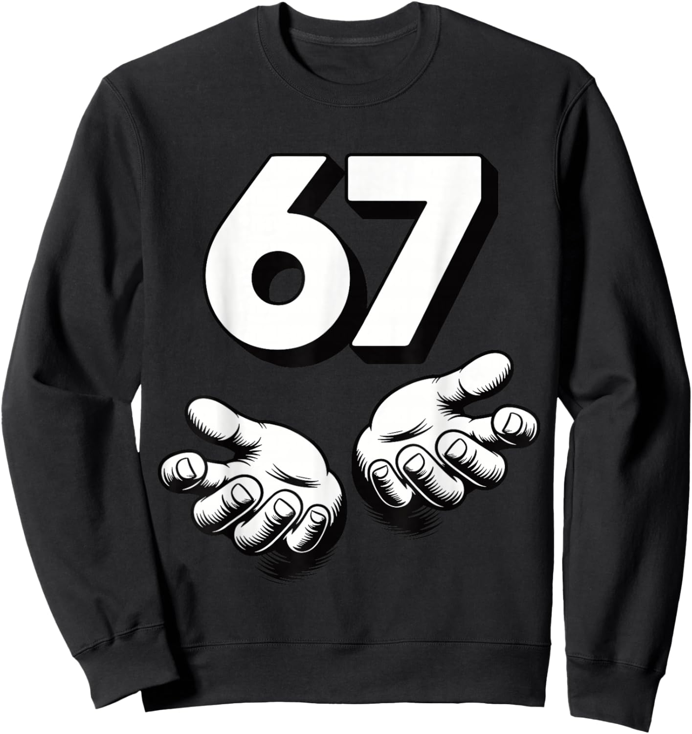 Funny 6 7 Meme Gen Alpha Gen Z Slang Six Seven Sweatshirt - Sweatshirt | Black