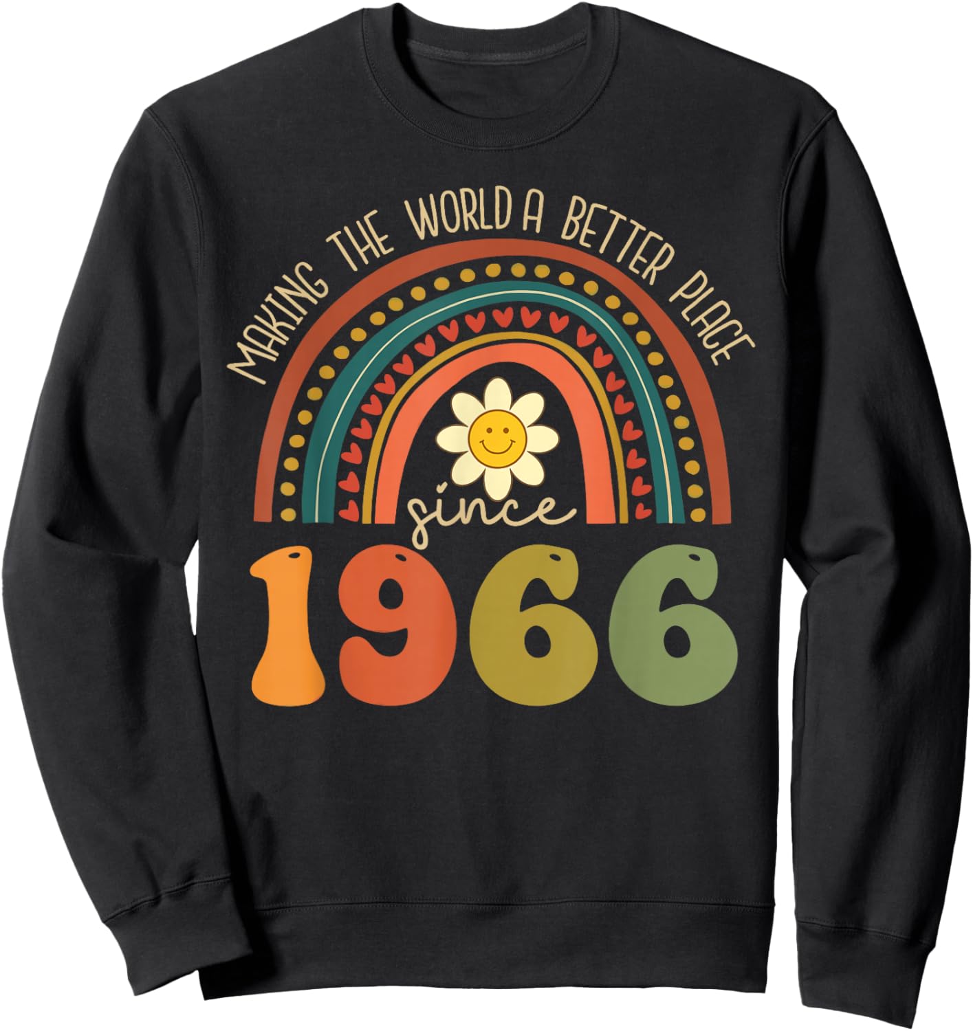 Groovy 60th Birthday 1966 60 Year Old Sweatshirt - Sweatshirt | Black
