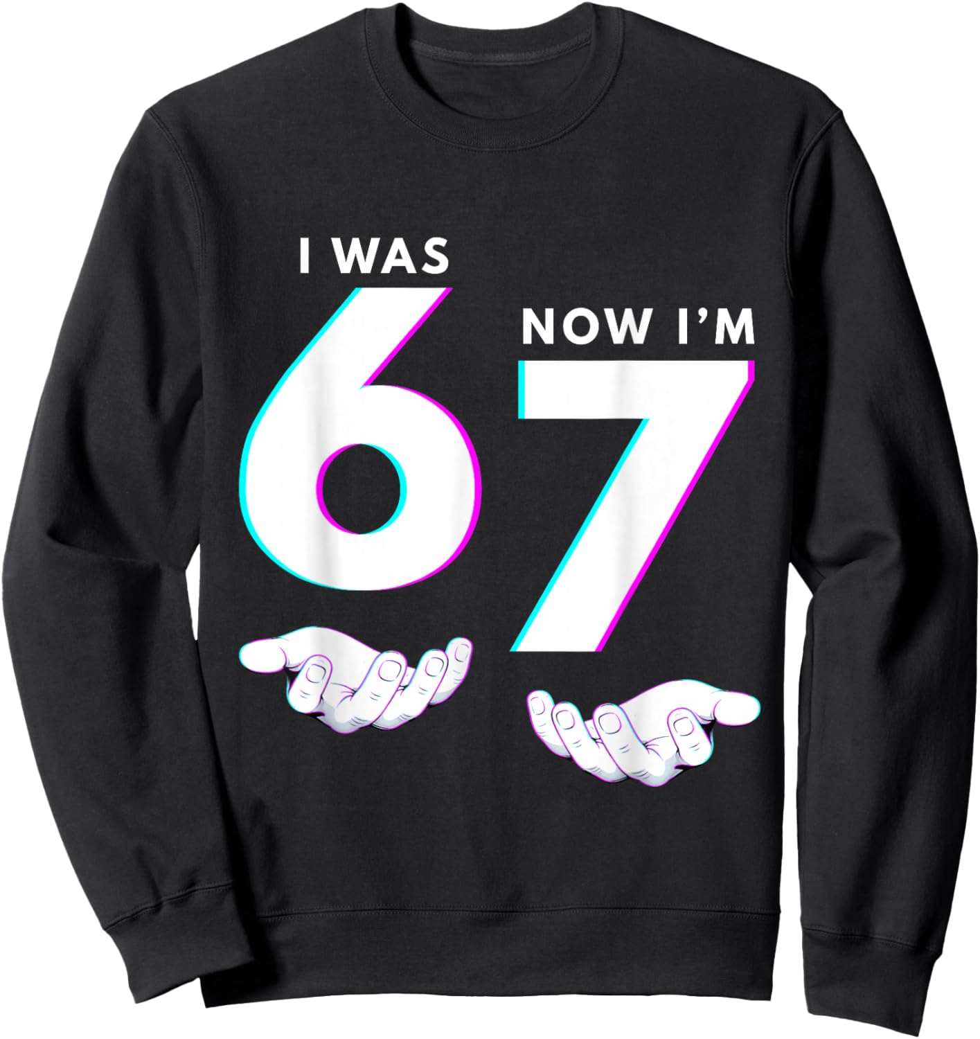 I was 6 Now I'm 7 Girl Boy Kids Six Seven Birthday Sweatshirt - Sweatshirt | Black