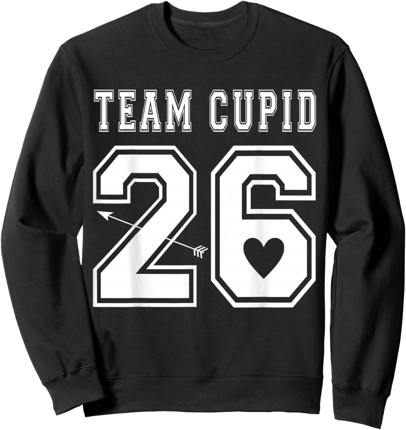 2026 Team Cupid Valentines Day Sports Jersey Style Sweatshirt - Sweatshirt | Black