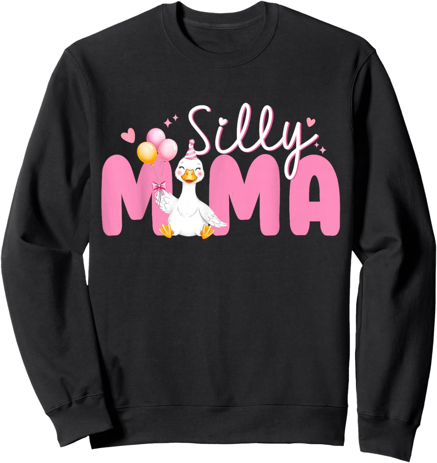 Silly Mama Goose Mama 1st Birthday Family Matching Party Sweatshirt - Sweatshirt | Black
