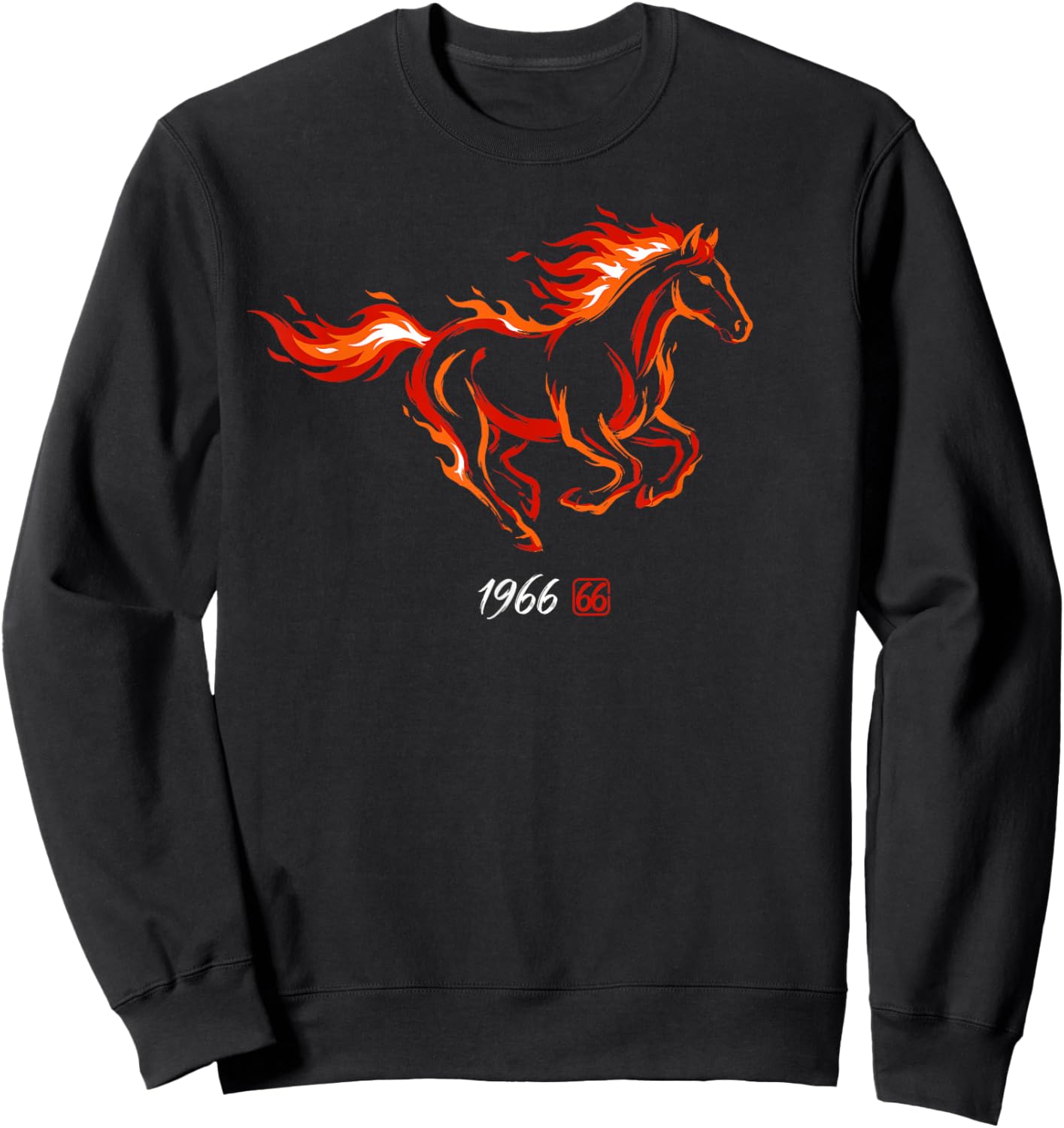 1966 Year of The Fire Horse 60th Birthday Japanese Art Sweatshirt - Sweatshirt | Black