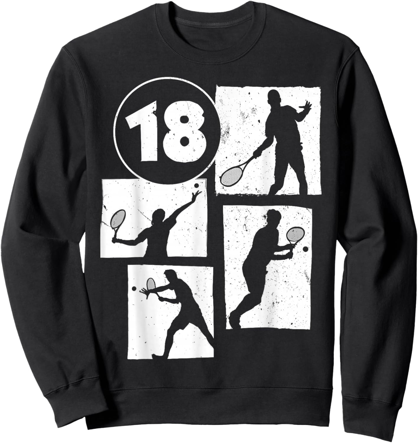 18th Birthday Boys Tennis Player Tennis 18 Years Old Sweatshirt - Sweatshirt | Black