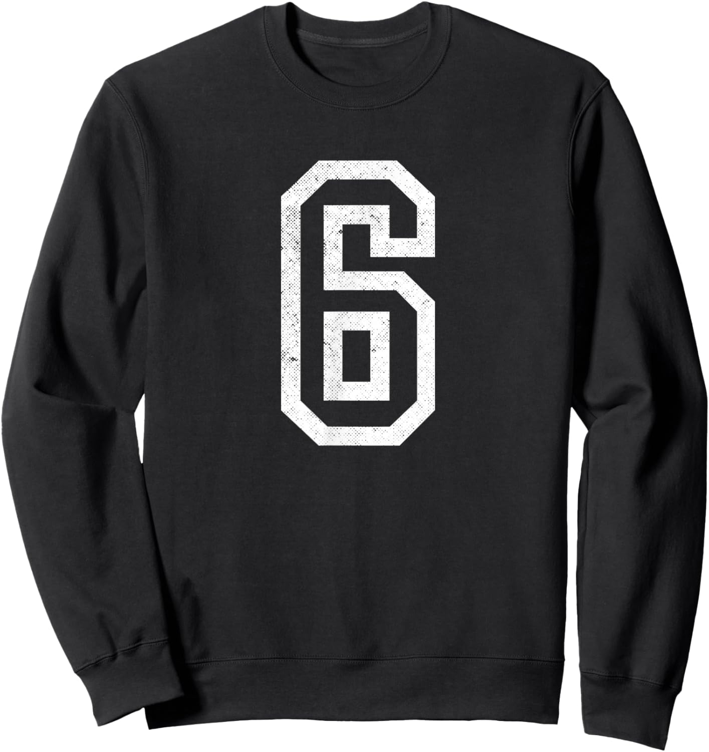 Number 6 Six Funny Trendy Gen Alpha Meme Slang Boys Girls Sweatshirt - Sweatshirt | Black
