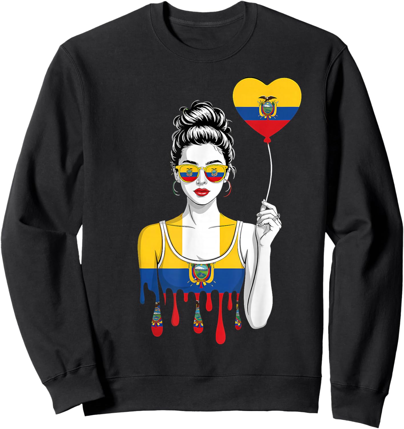 Ecuador Roots Ecuadorian Flag Sweatshirt - Sweatshirt | Black